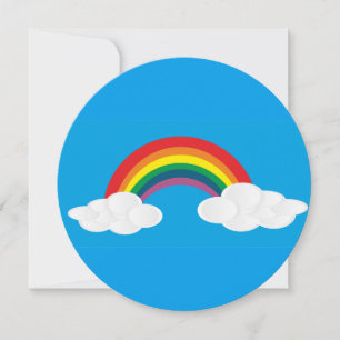 nuvens arco-íris convites para casamento azul aqua