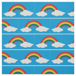 nuvens arco-íris tecido azul aqua
