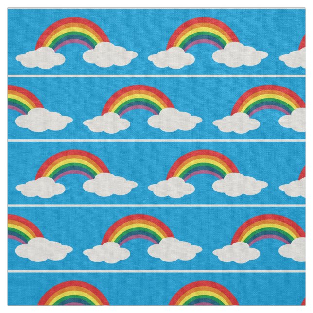 nuvens arco-íris tecido azul aqua (Modelo)