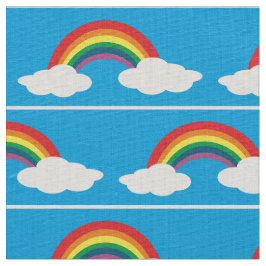 nuvens arco-íris tecido azul aqua