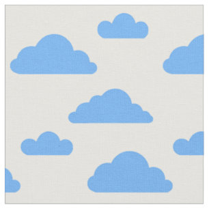 Nuvens azuis em tecido branco por Nicole Janes