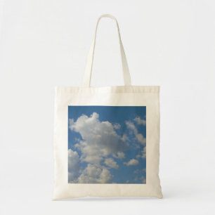 Nuvens brancas/Cinzas e bolsa azul-céu