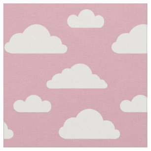 Nuvens brancas em tecido rosa por Nicole Janes