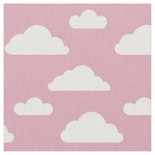 Nuvens brancas em tecido rosa por Nicole Janes (Detalhe)
