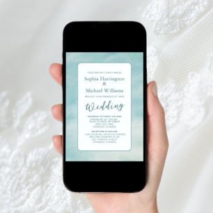 Nuvens Casamento Digital Convite QR Código Eteal