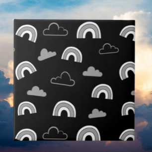Nuvens Cinzas e Arco-íris em Azulejo de Cerâmica P