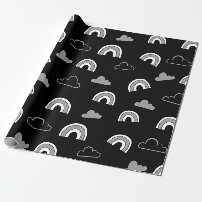 Nuvens Cinzentas e Arco-íris em Papel de Embrulho  (Desenrolado)