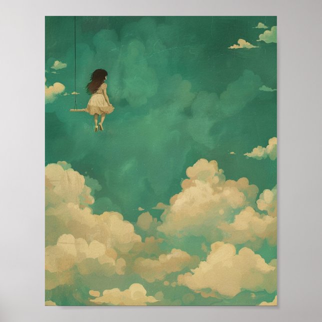 nuvens de fantasia na impressão de arte sonhadora  (Frente)