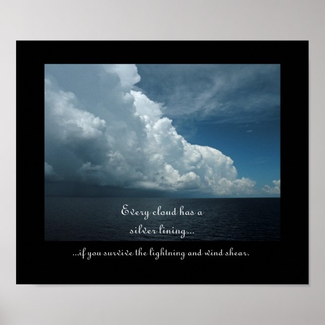 Nuvens Engraçadas De Motivação Poster 2 (Frente)