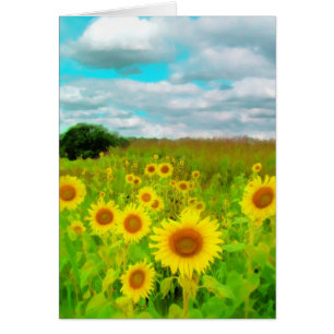 Nuvens hoje, cartão do girassol, fotografia da