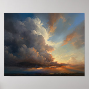 Nuvens no Impressão de pintura ao amanhecer