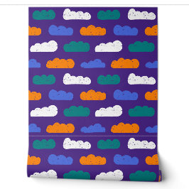 Nuvens texturizadas de Crayon em Roxo Real