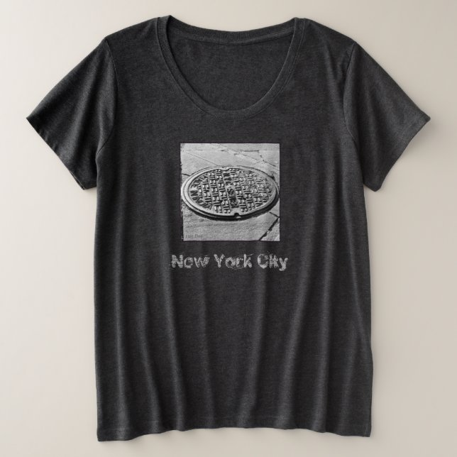 NYC Manhole Cobrir Camiseta de tamanho mais alto p (Frente do Design)
