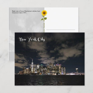 NYC Night Skyline - Cartão postal H