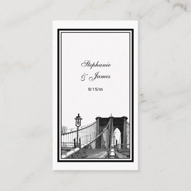 NYC Skyline Bklyn Bridge Nº 2 Cartões De Lugar Enc (Frente)