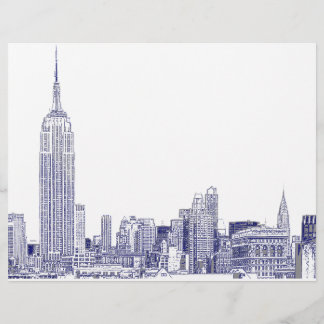 NYC Skyline Etch 01 Azul