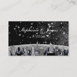 NYC Skyline nº 2 Black Whart Cartões