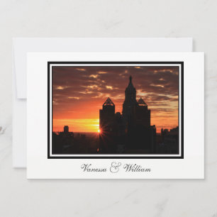 NYC Skyline Sunrise Convite de casamento
