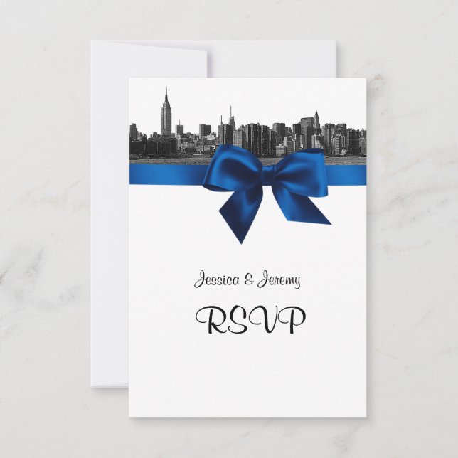 NYC Wide Skyline Enchida BW Royal Blue RSVP #2 (Frente)