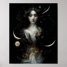 Nyx, Deusa da Poster de Arte da Fantasia da Noite