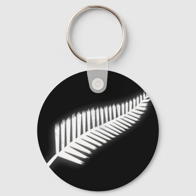 NZ Silver Fern National Emblem Patriotic Chaveiro (Frente)