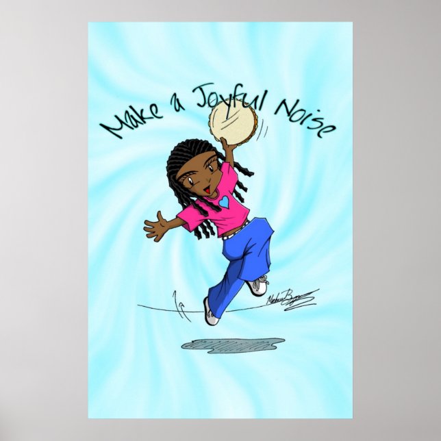 Nzinga - Faça um ruído alegre azul - POSTER (Frente)