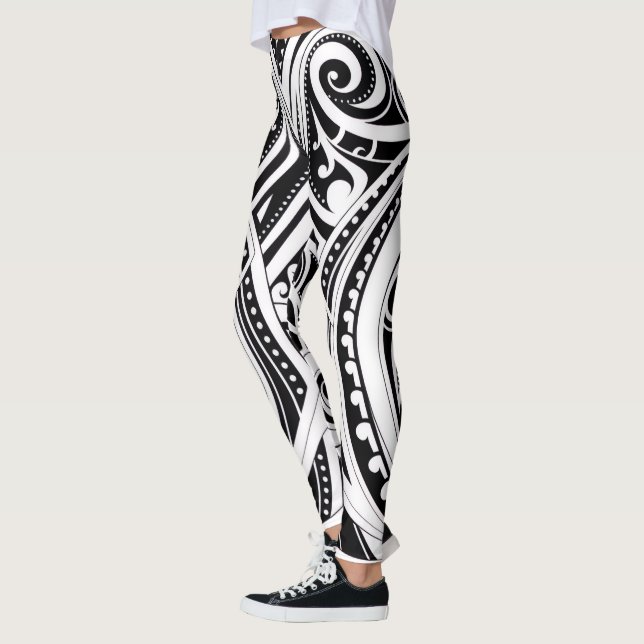 NZKULTURE treinador leggings Single Māori design (Esquerda)