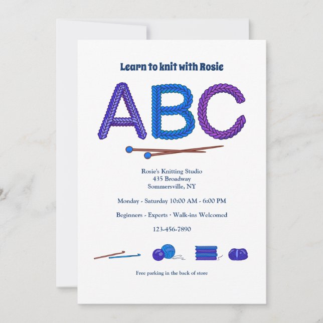 O ABC do Tricô Convite (Frente)