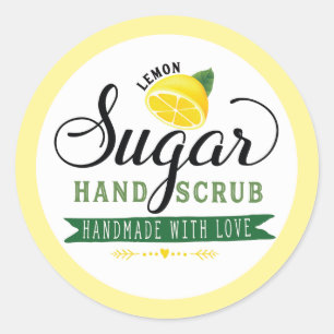 O açúcar Handscrub do limão etiqueta etiquetas