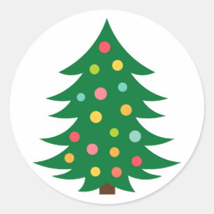 O adesivo da árvore de Natal.