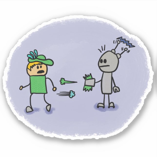 O adesivo do estilo da revista em quadrinhos Duel (Frente)