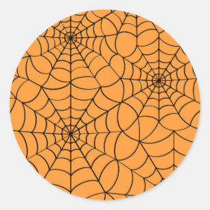 O adesivo do Halloween laranja com a aranha