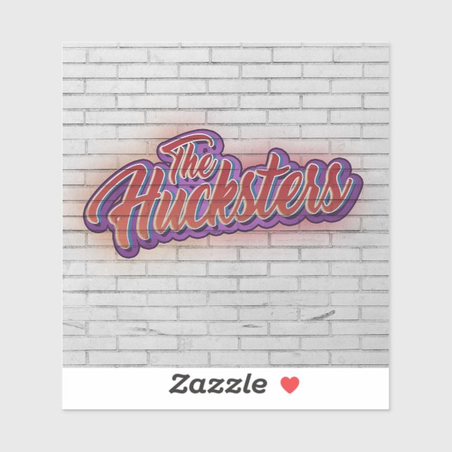 O adesivo do logotipo da Banda Hucksters (Folha)