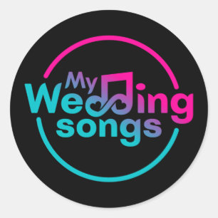O adesivo do logotipo Minhas Canções de Casamento