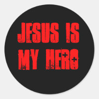 O adesivo 'Jesus é o meu herói'