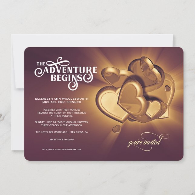 O Adventure inicia o Convite de casamento (Versão  (Frente)