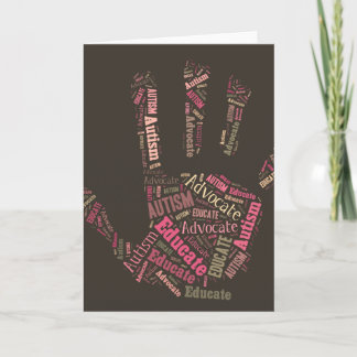 O advogado do autismo e educa a mão GTK do cartão