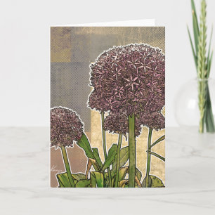 O Allium floresce cartões