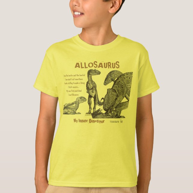 O Allosaurus meu dinossauro interno caçoa a camisa (Frente)