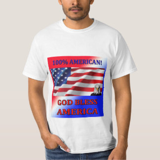 O Americano-Deus 100% abençoa o t-shirt dos homens
