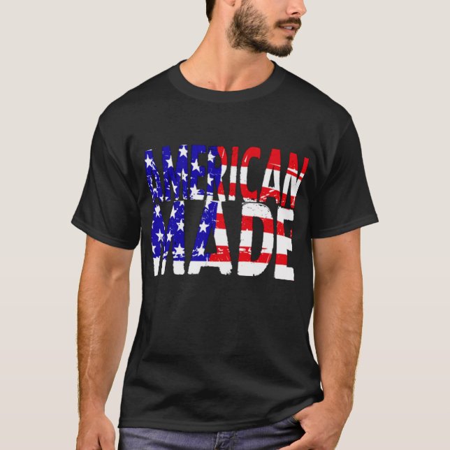 O americano feito nos EUA embandeira o t-shirt do (Frente)