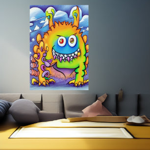 O amistoso monstro AI Art Poster