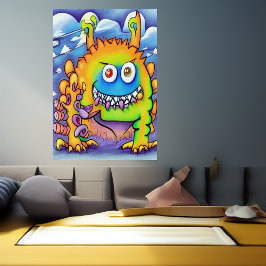 O amistoso monstro | AI Art Poster