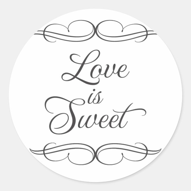 O amor clássico suave é o doce buffet adesivo (Frente)