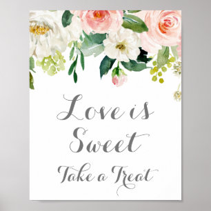 O Amor com Flor Branca e Rosa é Poster de Sinal Do