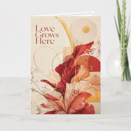 O Amor Cresce Aqui Cartão de Saudação Floral Român