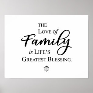 O amor da família é poster da bênção da vida