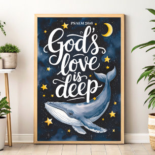 O amor de Deus é impressão da Arte de Muro Cristã 