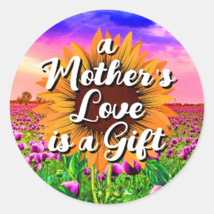 O Amor de Mãe é um Presente Adesivos Florais Ele