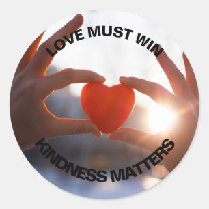 O amor deve ganhar 3" adesivos